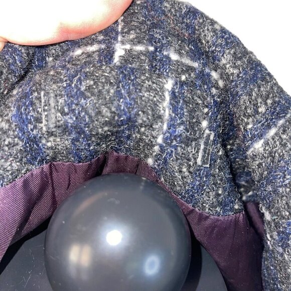 Saril Ltd Vintage Womens Coat Size Large Gray Plaid Pockets Knit Cuffs Pure Wool - Picture 9 of 10